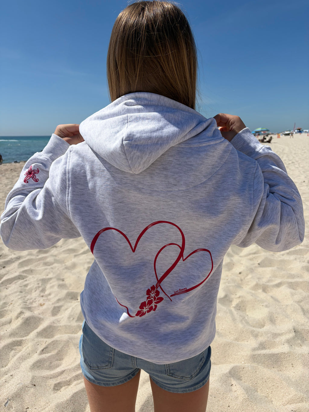 Grey Paradise Bloom hoodie