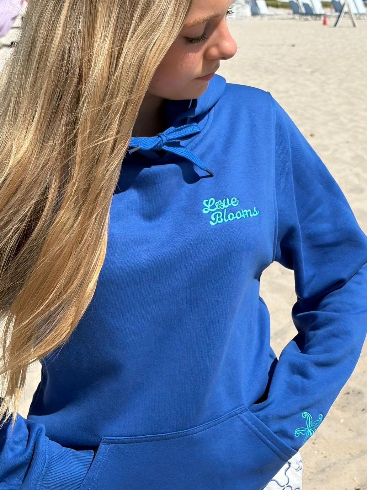 Royal blue Paradise Bloom hoodie