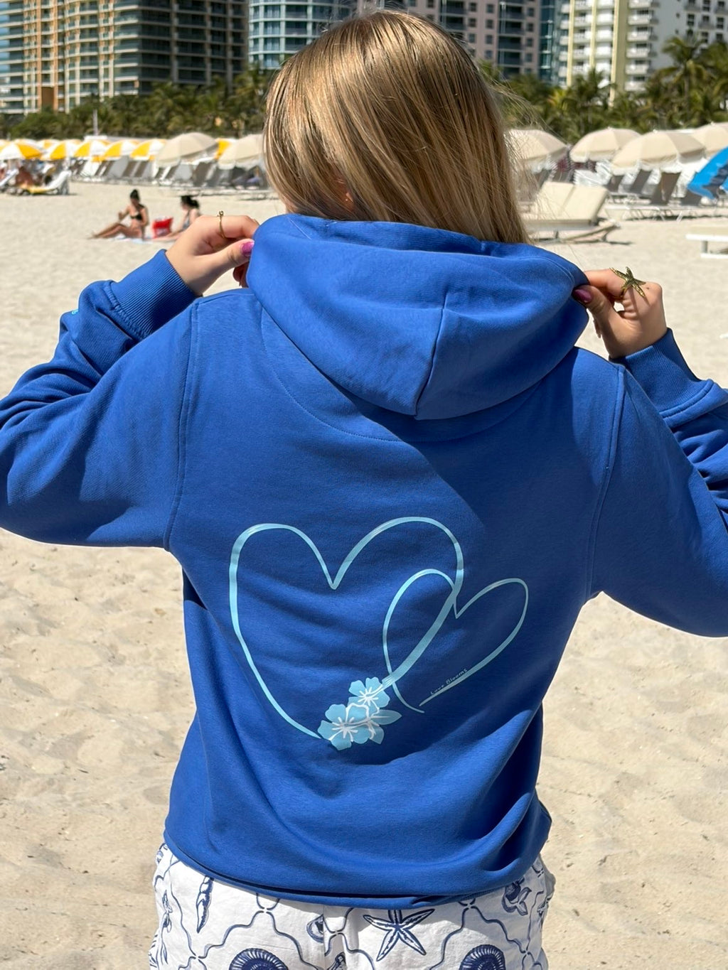 Royal blue Paradise Bloom hoodie